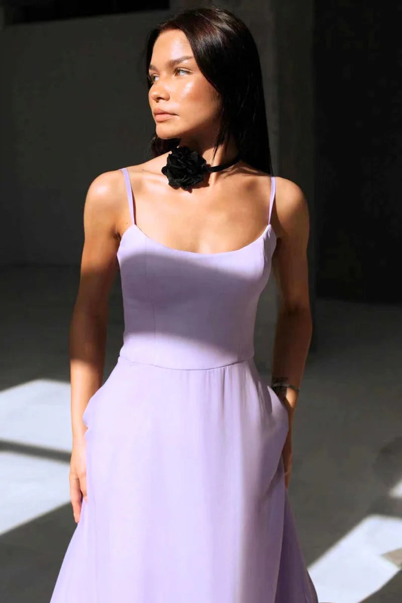 Luna’s Serene Bloom Petal-Twist Midi Dress