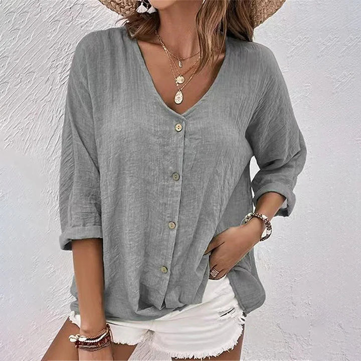 Luna’s Serene Days Relaxed Button Blouse