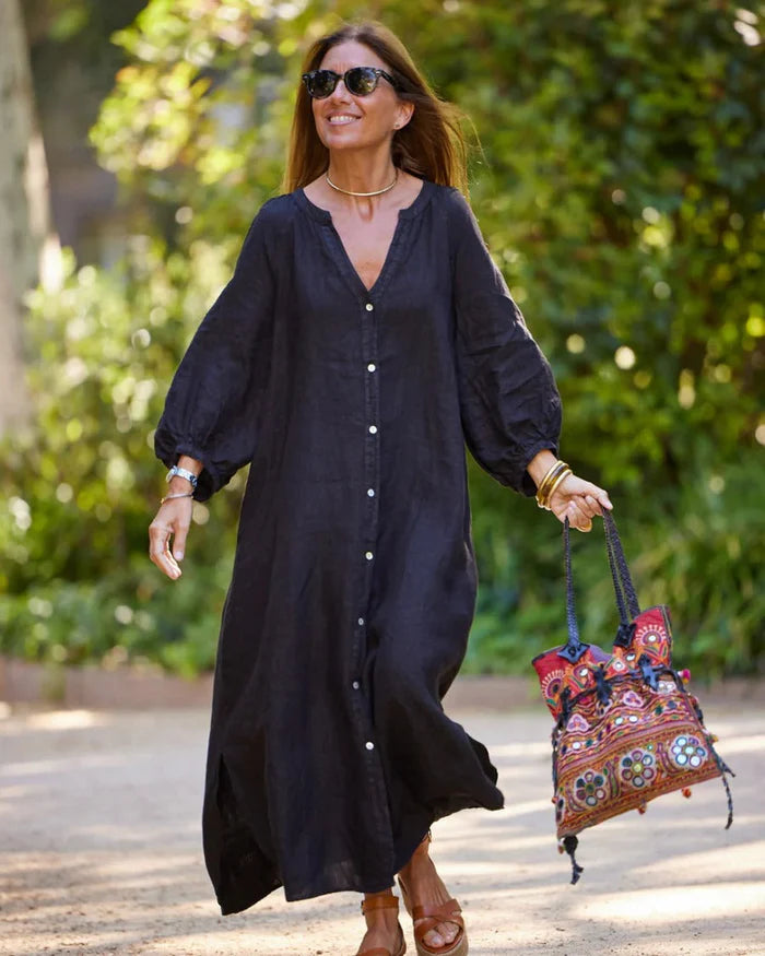 Luna’s Serene Escape Buttoned Maxi Dress