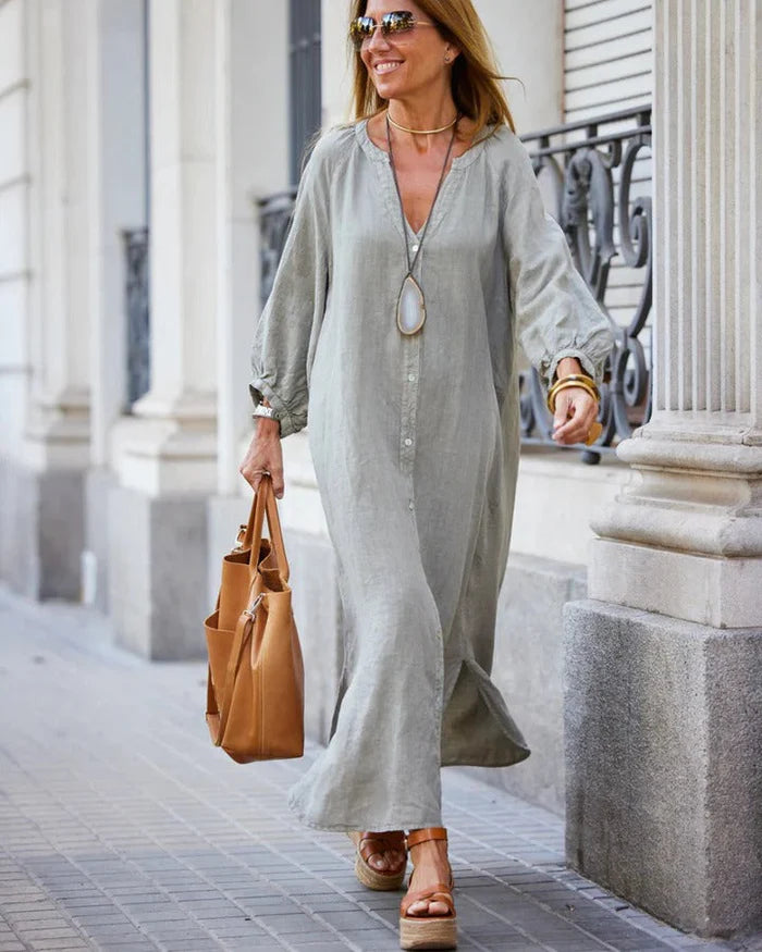 Luna’s Serene Escape Buttoned Maxi Dress