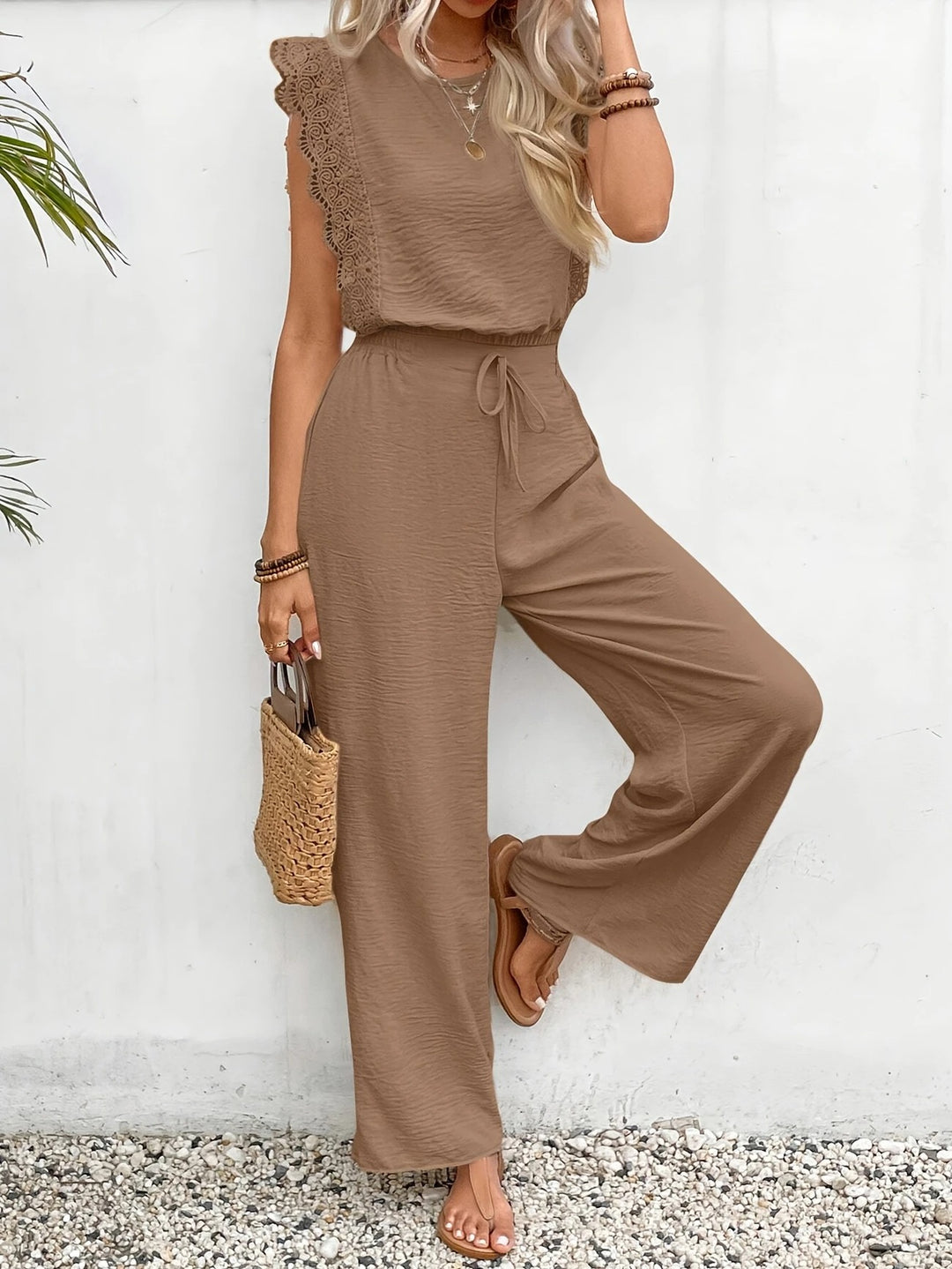 Luna’s Serene Escape Lace Trim Two-Piece Set