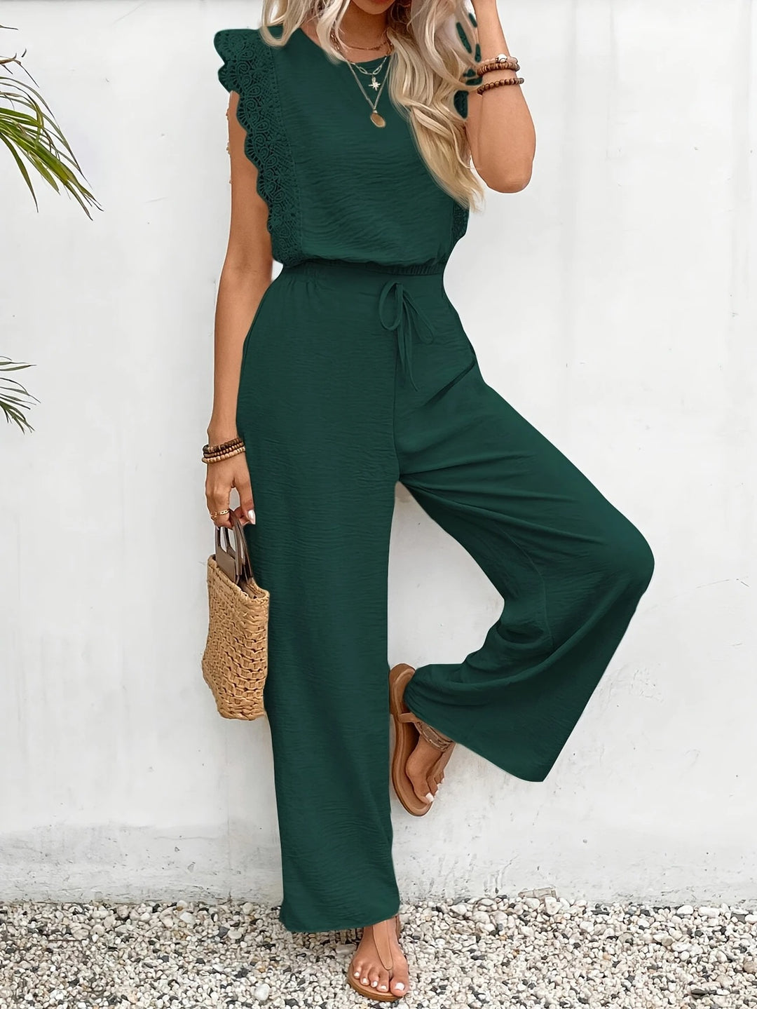 Luna’s Serene Escape Lace Trim Two-Piece Set