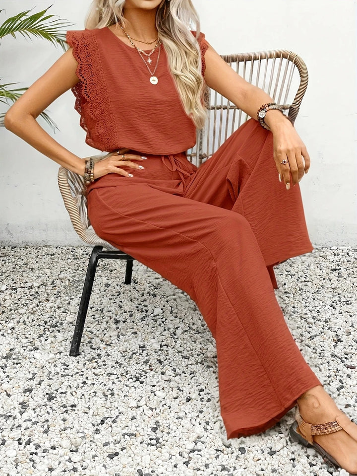 Luna’s Serene Escape Lace Trim Two-Piece Set