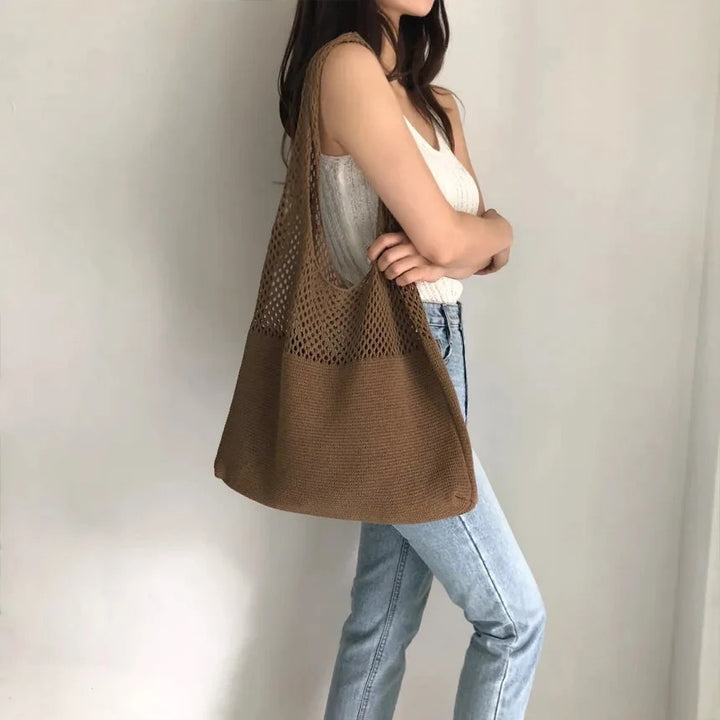 Luna’s Serene Escape Mesh-Knit Shoulder Bag