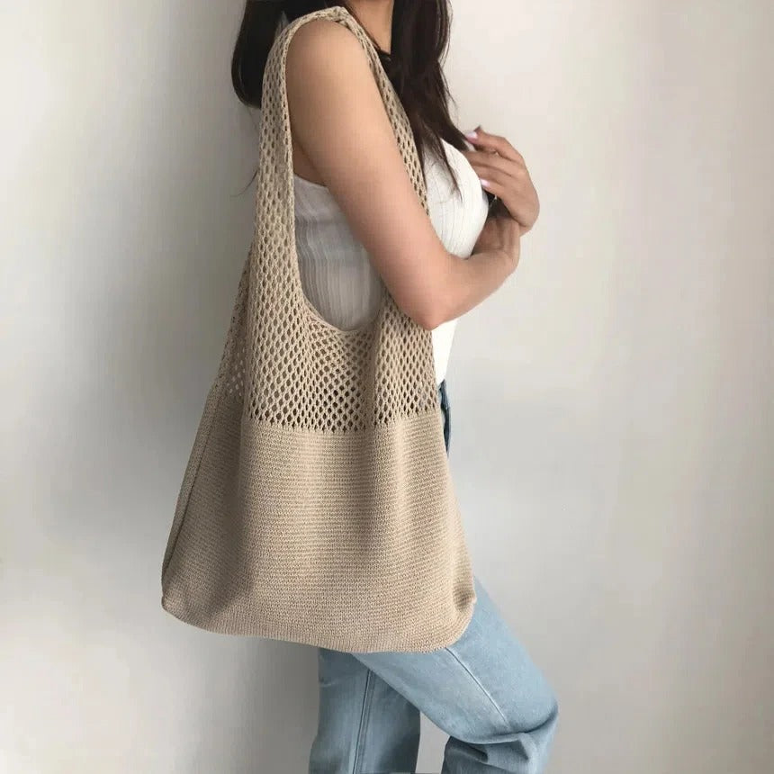 Luna’s Serene Escape Mesh-Knit Shoulder Bag