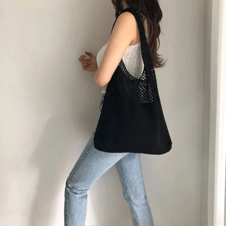 Luna’s Serene Escape Mesh-Knit Shoulder Bag
