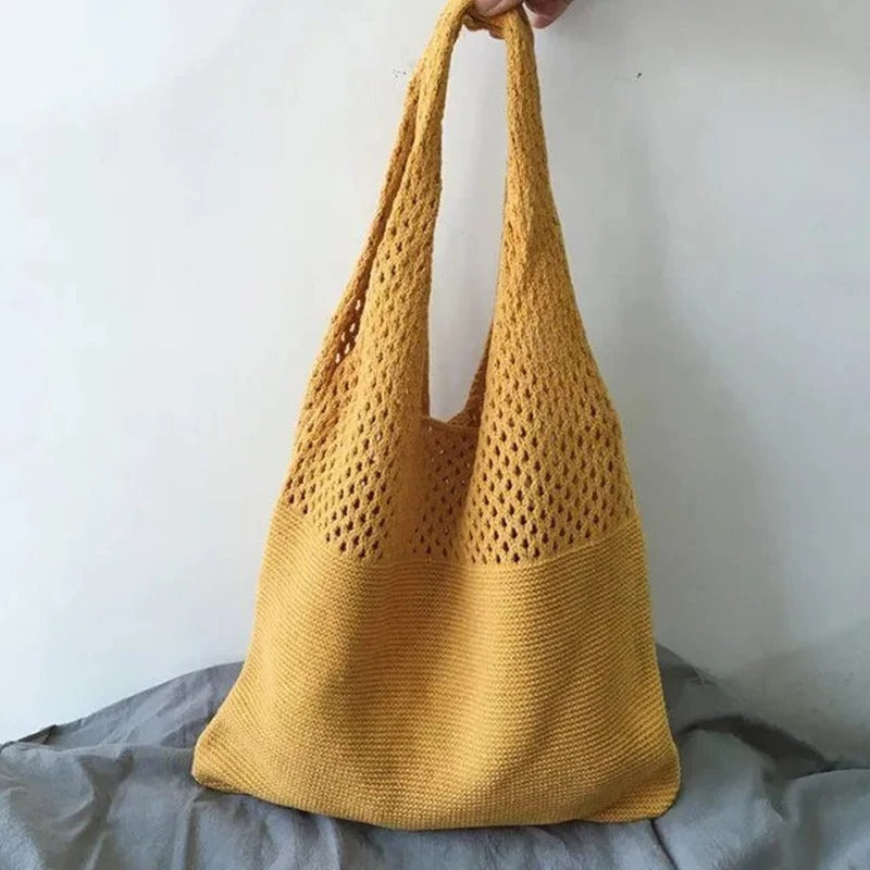 Luna’s Serene Escape Mesh-Knit Shoulder Bag