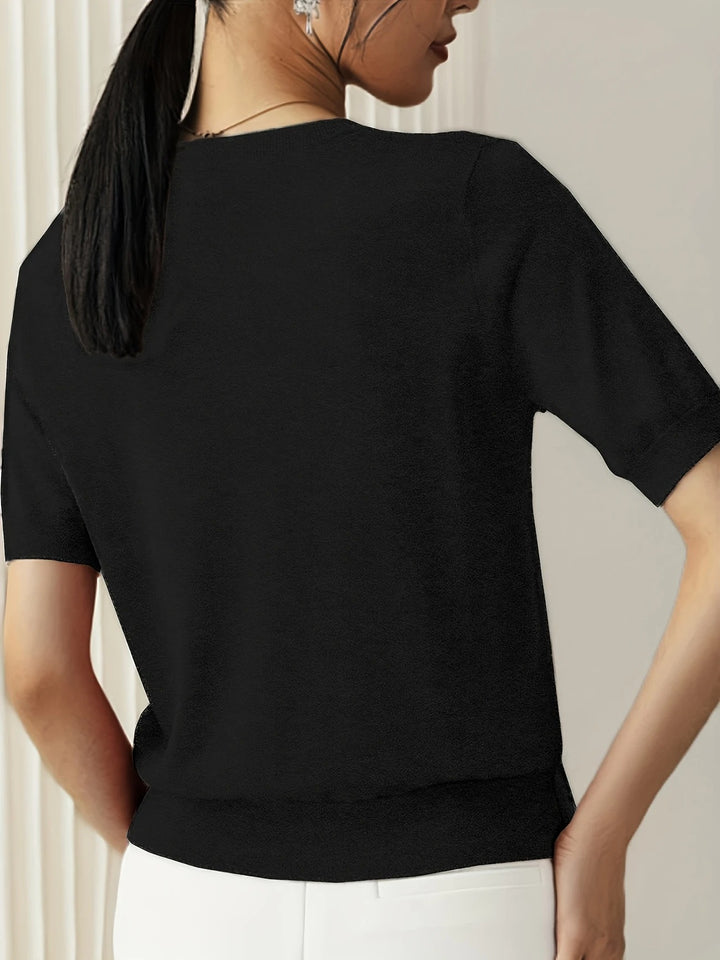 Luna’s Soft Whispers Ribbed Hem Knit Tee