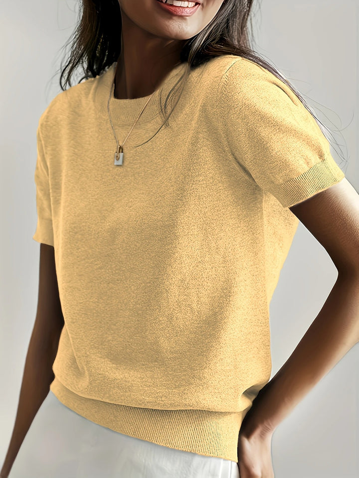 Luna’s Soft Whispers Ribbed Hem Knit Tee