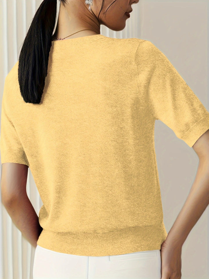 Luna’s Soft Whispers Ribbed Hem Knit Tee