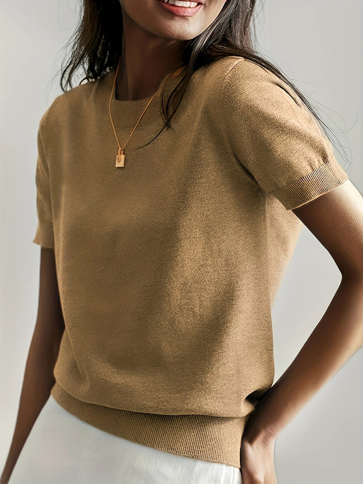 Luna’s Soft Whispers Ribbed Hem Knit Tee