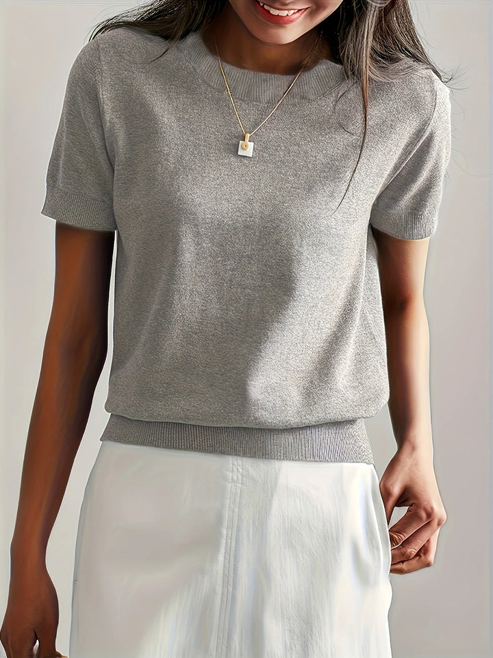 Luna’s Soft Whispers Ribbed Hem Knit Tee