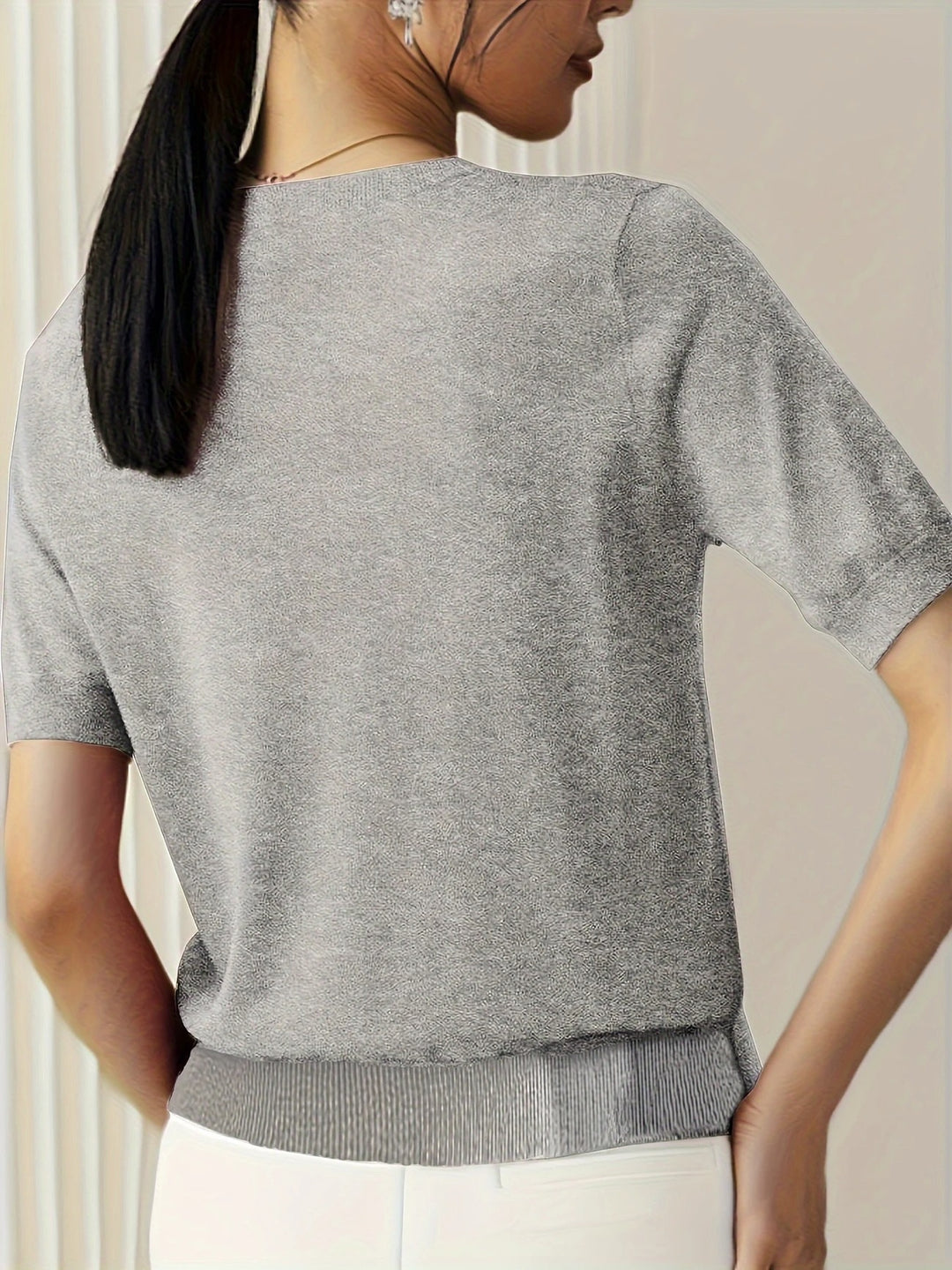 Luna’s Soft Whispers Ribbed Hem Knit Tee