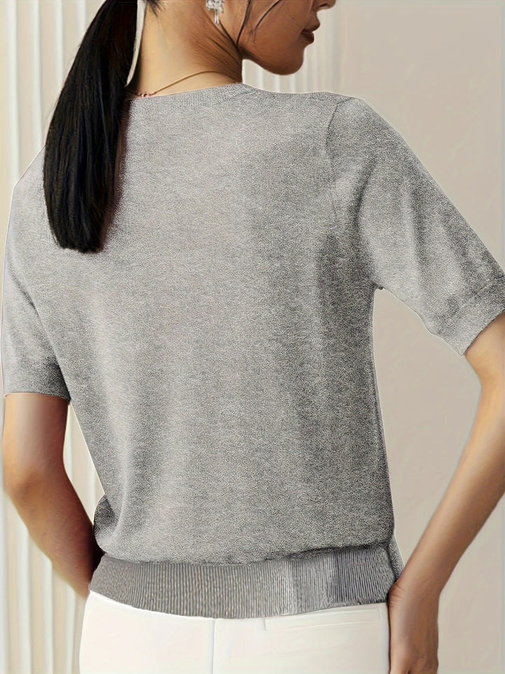 Luna’s Soft Whispers Ribbed Hem Knit Tee