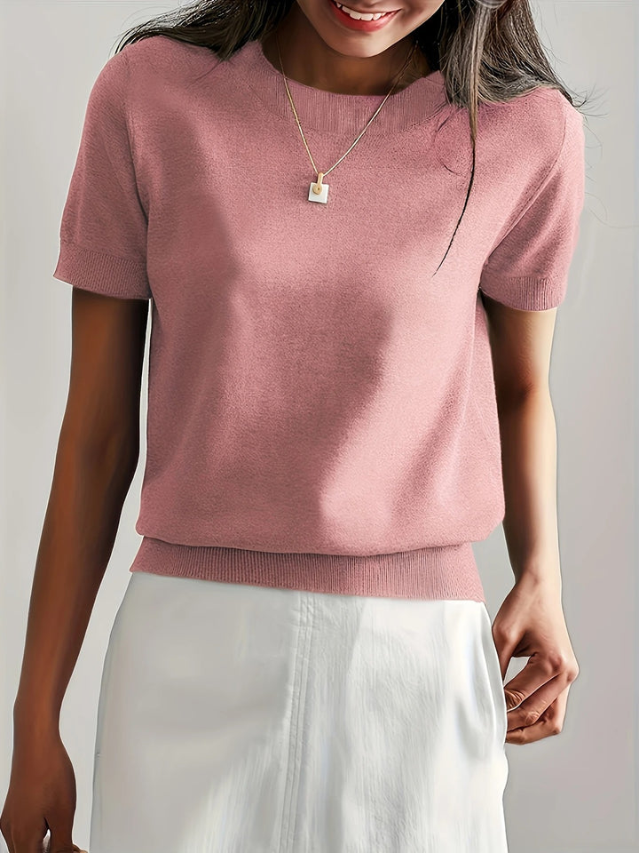 Luna’s Soft Whispers Ribbed Hem Knit Tee