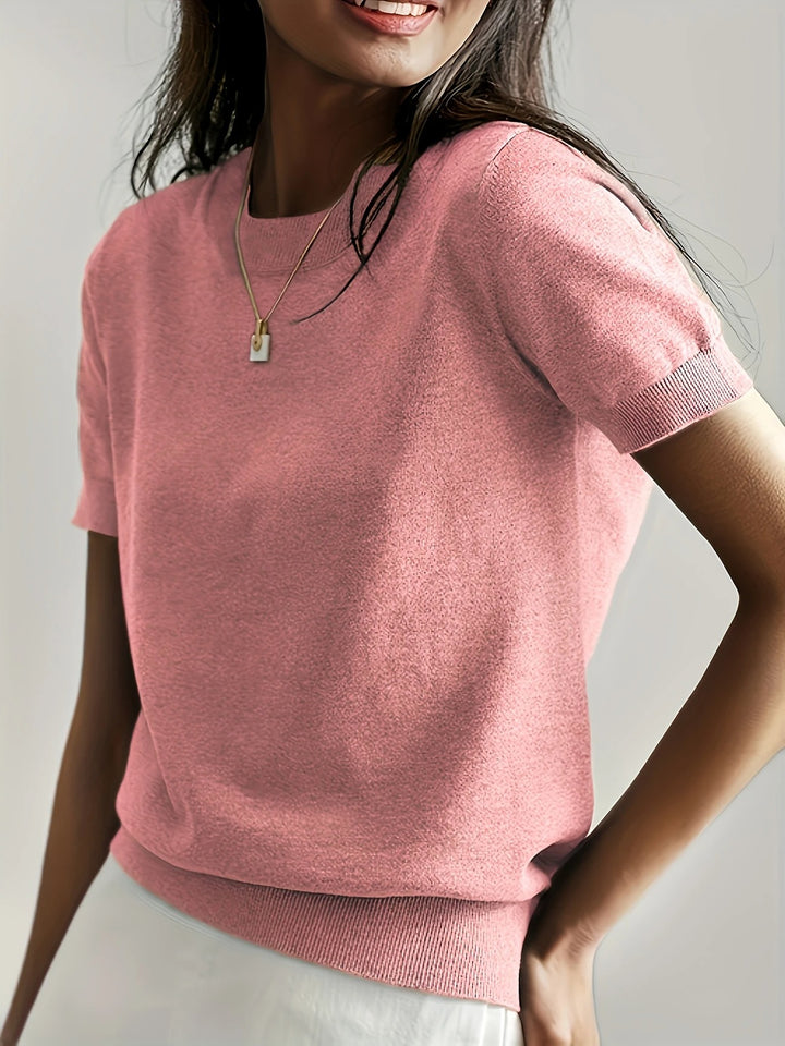 Luna’s Soft Whispers Ribbed Hem Knit Tee