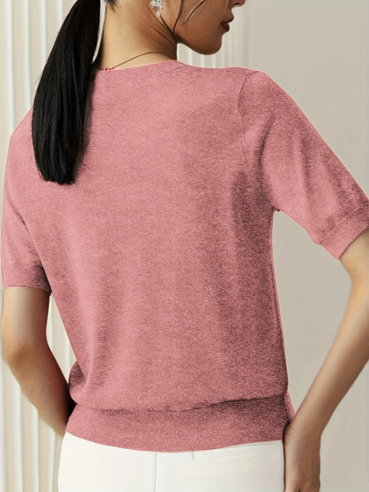 Luna’s Soft Whispers Ribbed Hem Knit Tee