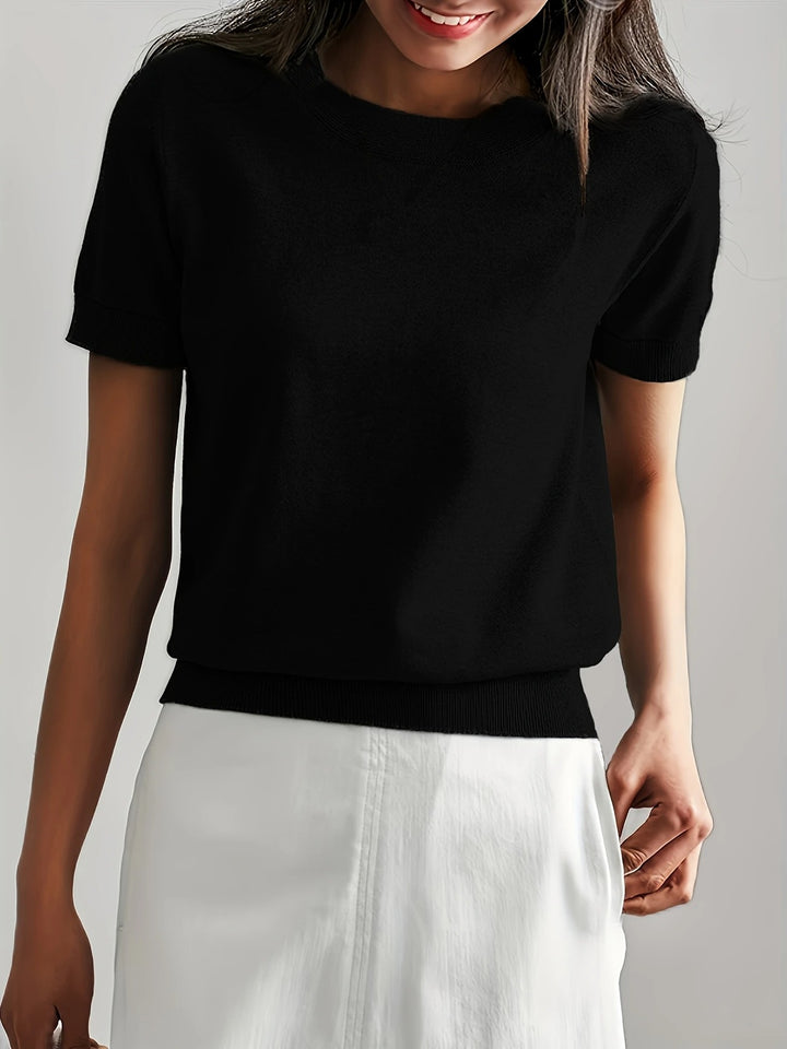 Luna’s Soft Whispers Ribbed Hem Knit Tee