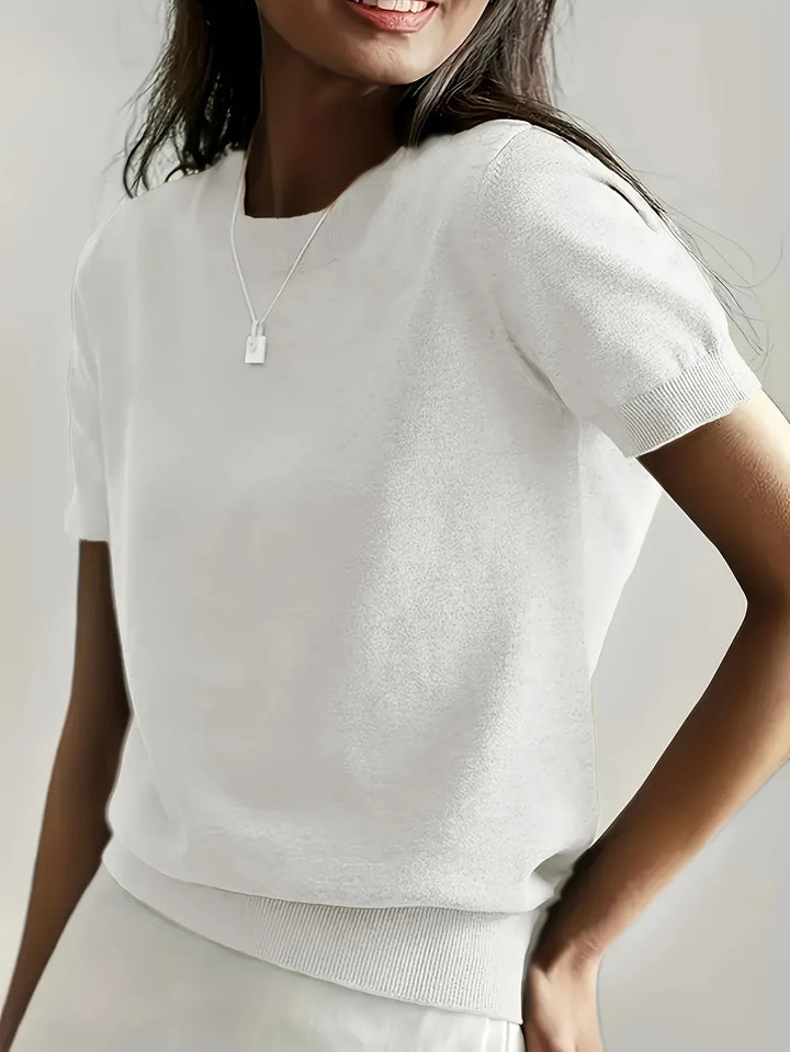 Luna’s Soft Whispers Ribbed Hem Knit Tee