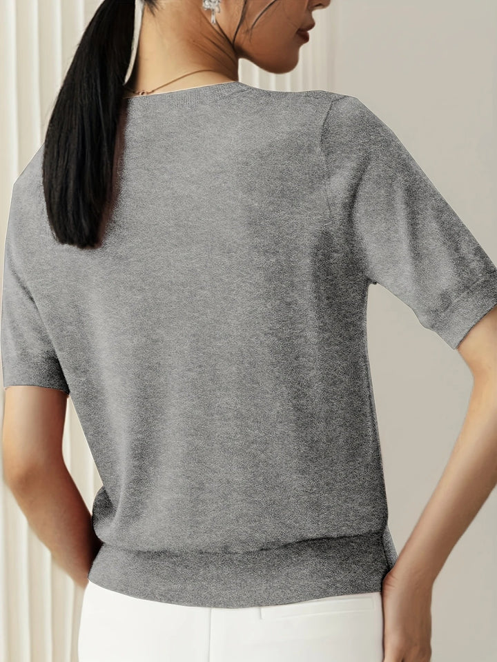 Luna’s Soft Whispers Ribbed Hem Knit Tee