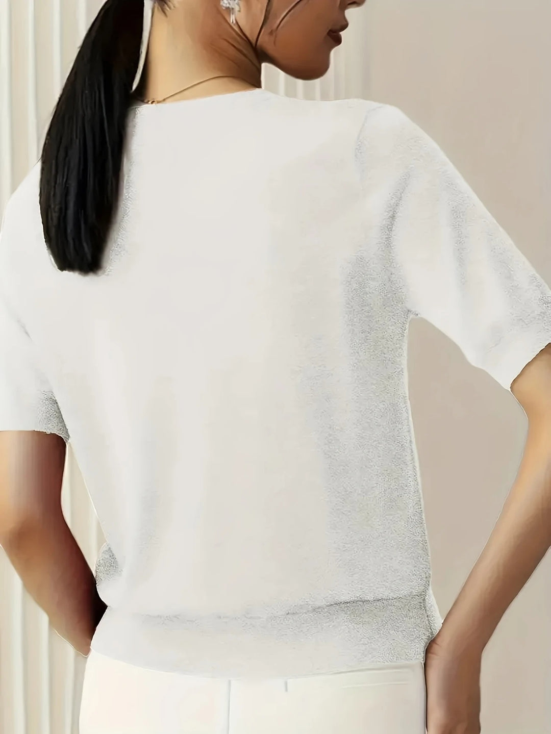 Luna’s Soft Whispers Ribbed Hem Knit Tee