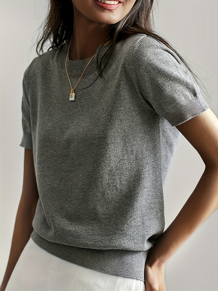 Luna’s Soft Whispers Ribbed Hem Knit Tee
