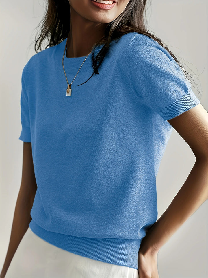 Luna’s Soft Whispers Ribbed Hem Knit Tee