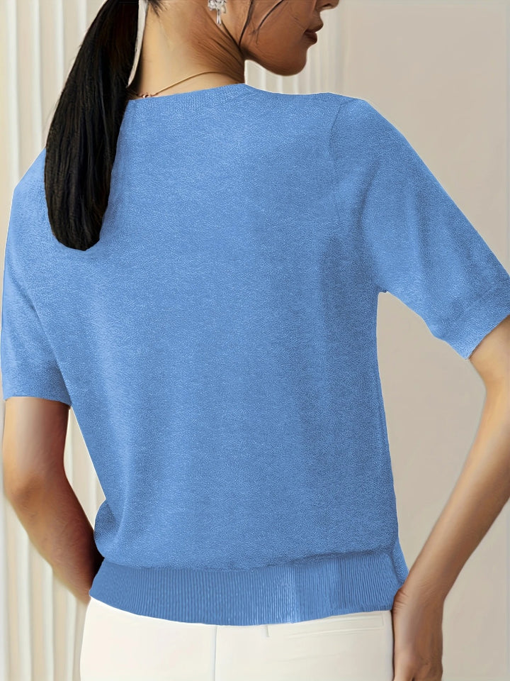 Luna’s Soft Whispers Ribbed Hem Knit Tee