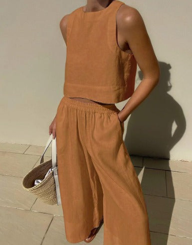 Luna’s Sunlit Grace Textured Crop Top Set
