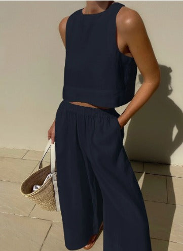 Luna’s Sunlit Grace Textured Crop Top Set