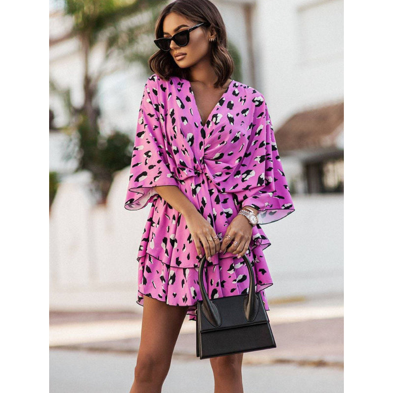 Luna’s Sunlit Whimsy Twist-Front Mini Dress