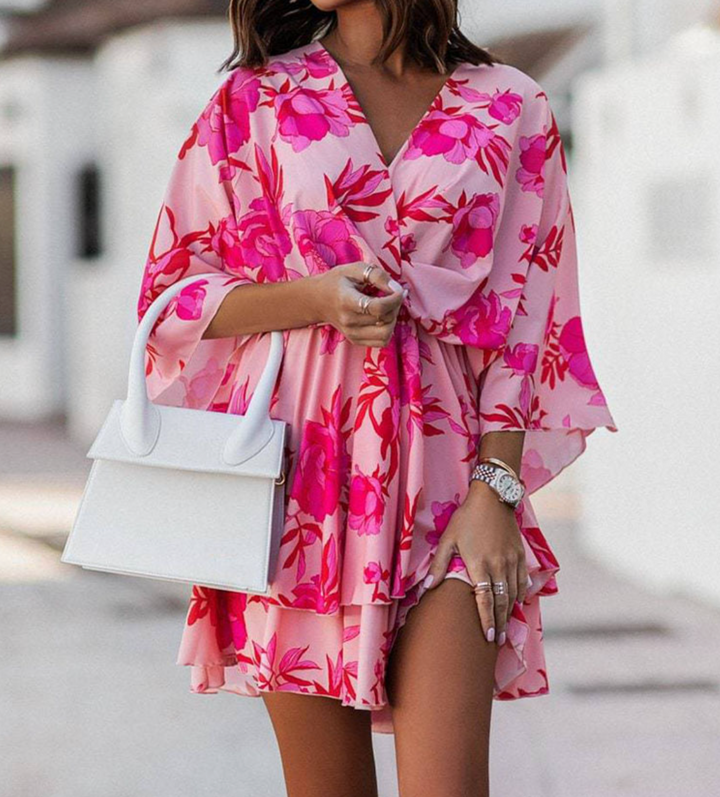 Luna’s Sunlit Whimsy Twist-Front Mini Dress