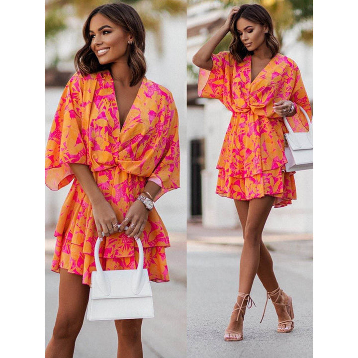 Luna’s Sunlit Whimsy Twist-Front Mini Dress