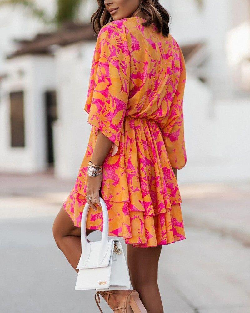 Luna’s Sunlit Whimsy Twist-Front Mini Dress