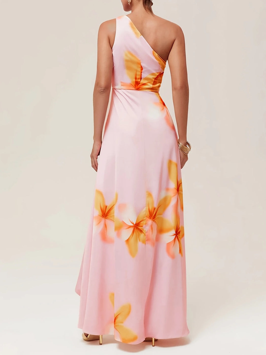 Luna’s Sunset Bloom Ruffle Maxi Dress