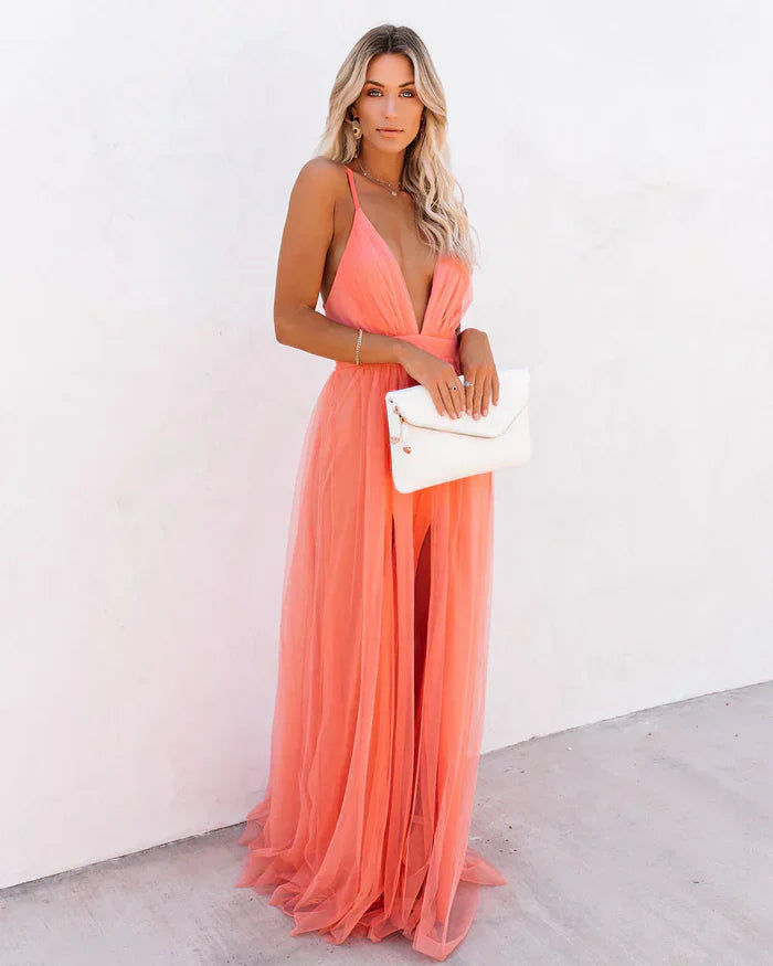 Luna’s Sunset Whispers Plunge Formal Dress