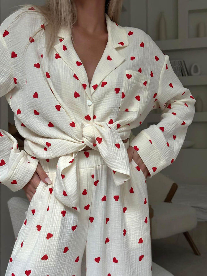 Luna’s Sweet Whispers Heart Print Pyjama Set