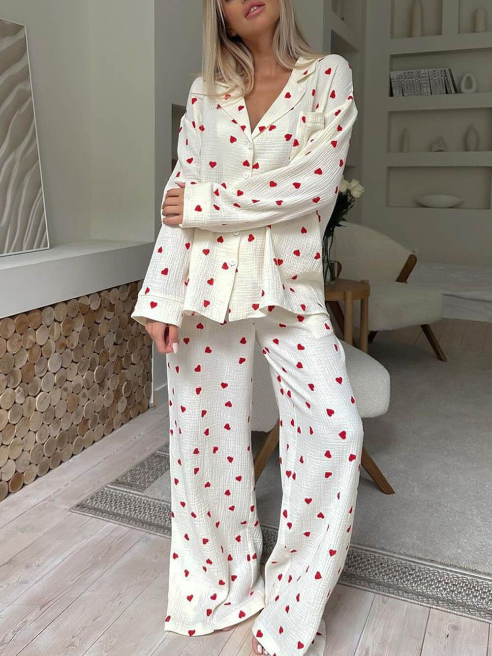 Luna’s Sweet Whispers Heart Print Pyjama Set