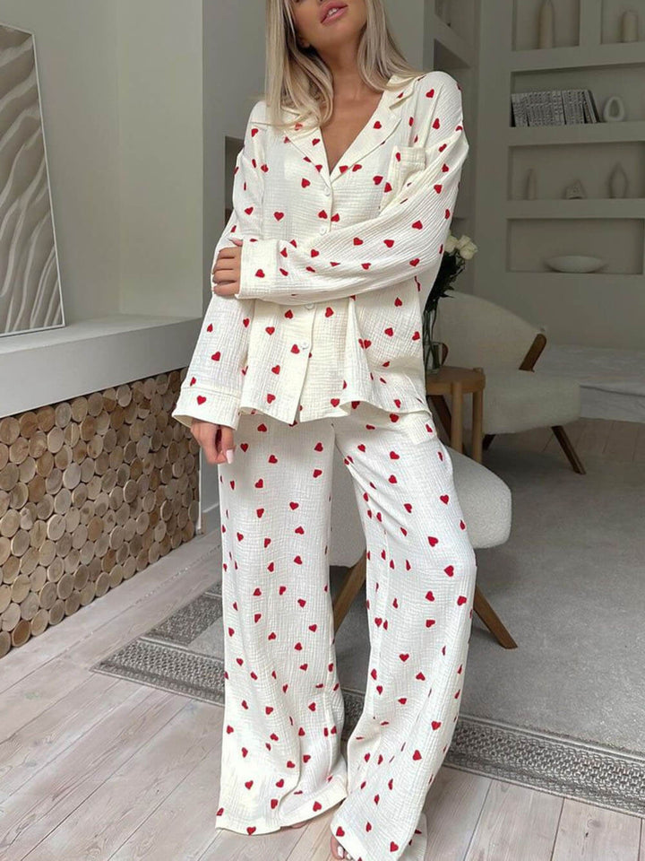 Luna’s Sweet Whispers Heart Print Pyjama Set