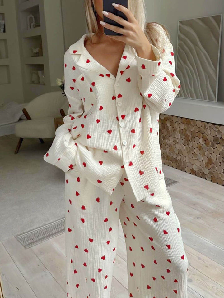 Luna’s Sweet Whispers Heart Print Pyjama Set