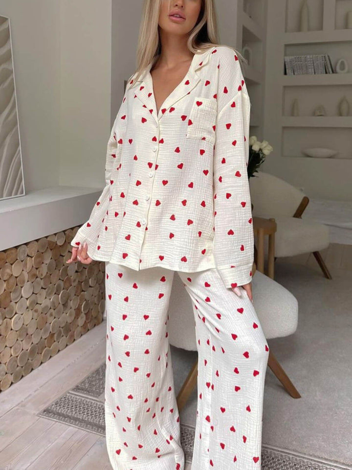 Luna’s Sweet Whispers Heart Print Pyjama Set