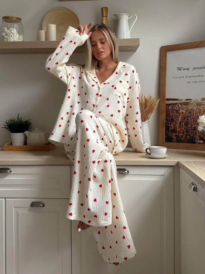 Luna’s Sweet Whispers Heart Print Pyjama Set