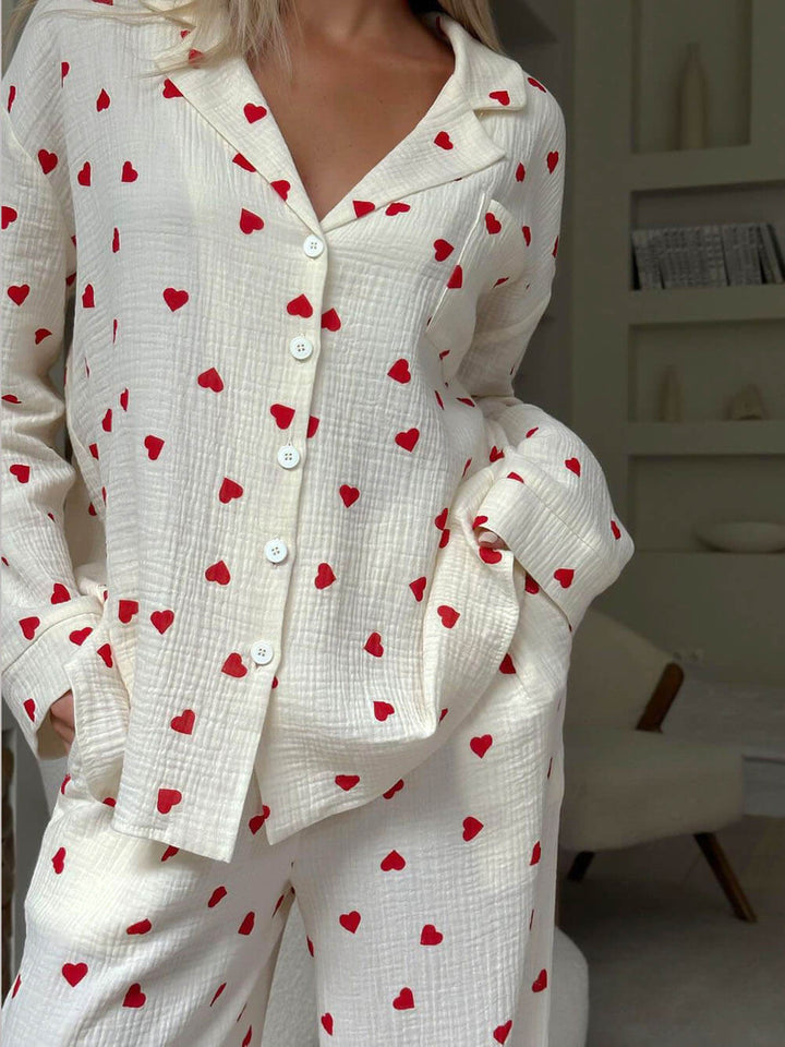 Luna’s Sweet Whispers Heart Print Pyjama Set