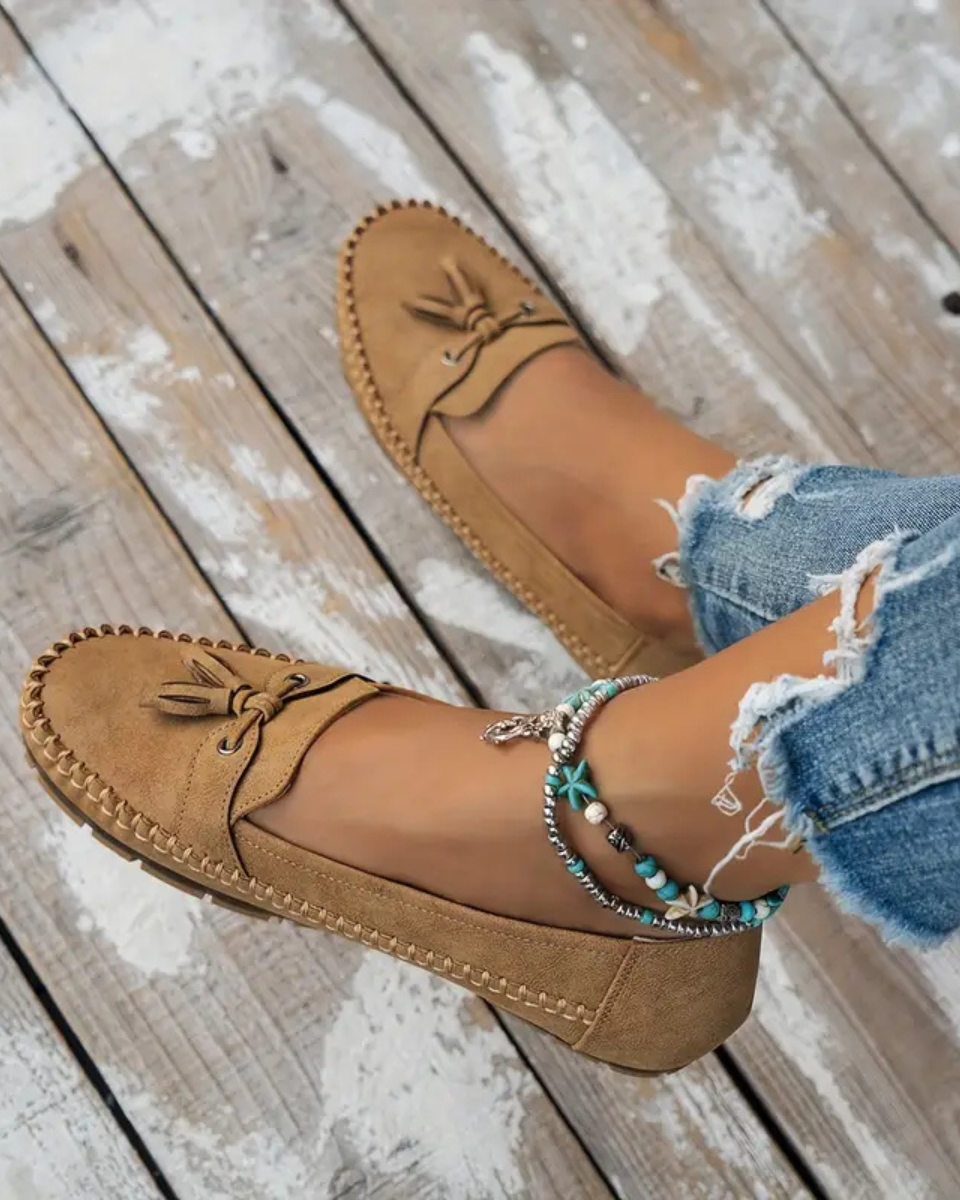 Luna’s Tassel Stitch Slip-On Loafers
