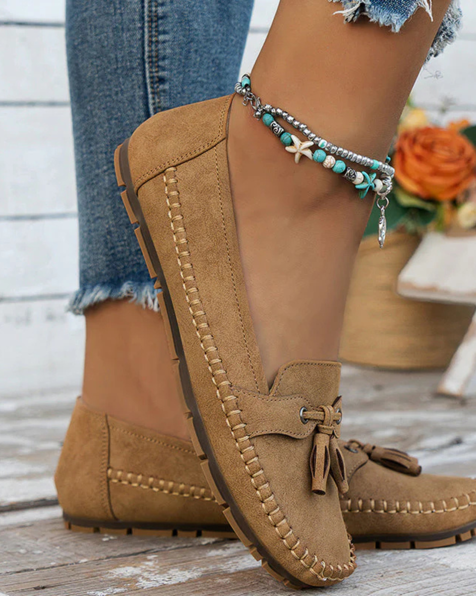Luna’s Tassel Stitch Slip-On Loafers