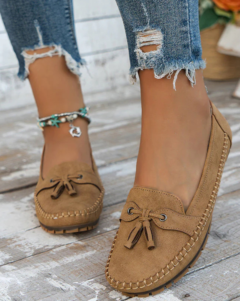 Luna’s Tassel Stitch Slip-On Loafers