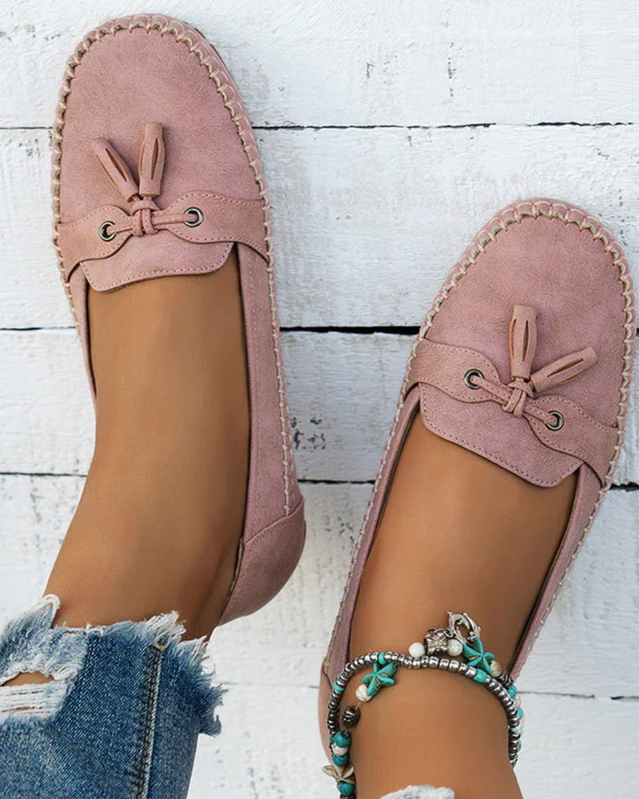 Luna’s Tassel Stitch Slip-On Loafers