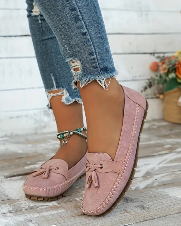 Luna’s Tassel Stitch Slip-On Loafers