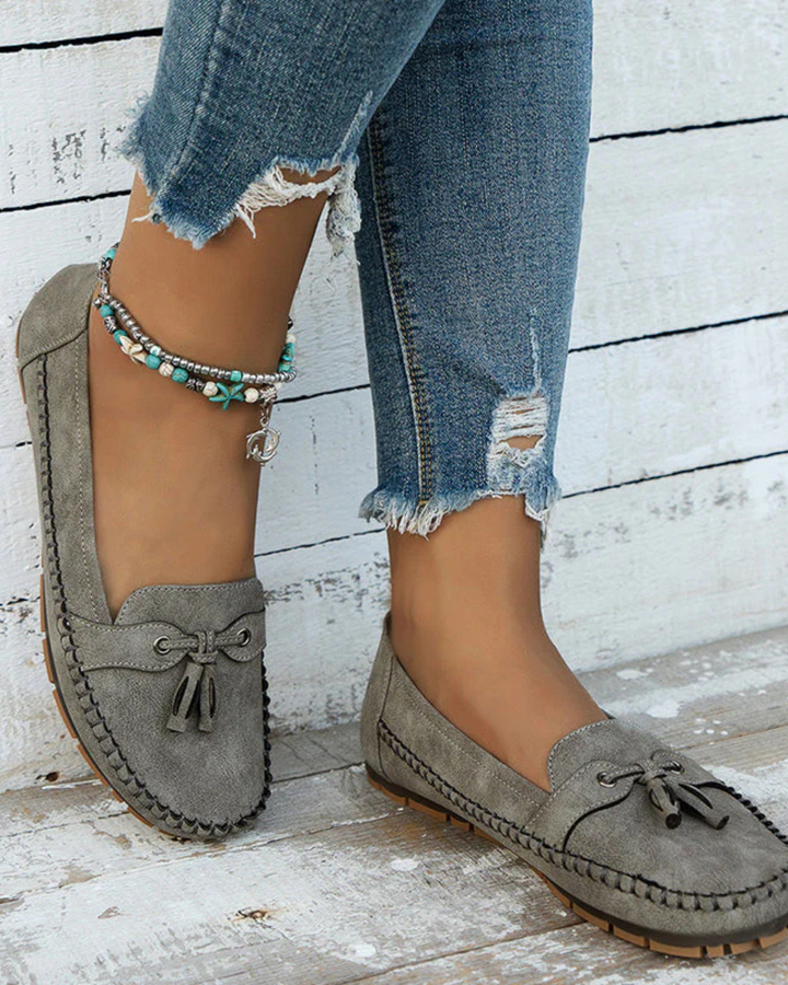 Luna’s Tassel Stitch Slip-On Loafers