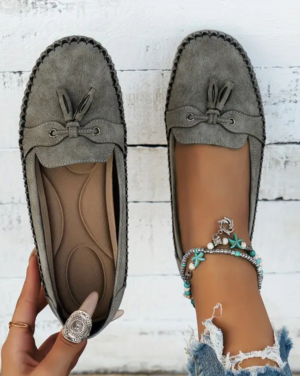 Luna’s Tassel Stitch Slip-On Loafers